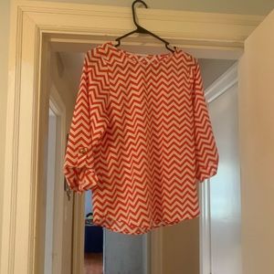 Red and white chevron shirt